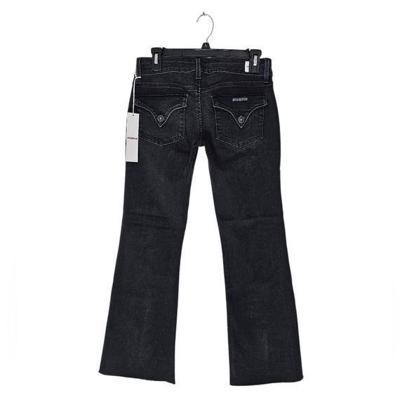 Hudson Jeans Collin Mid Rise Bootcut Flare Crop Distressed Black Jeans 27 NWT - Picture 2 of 10